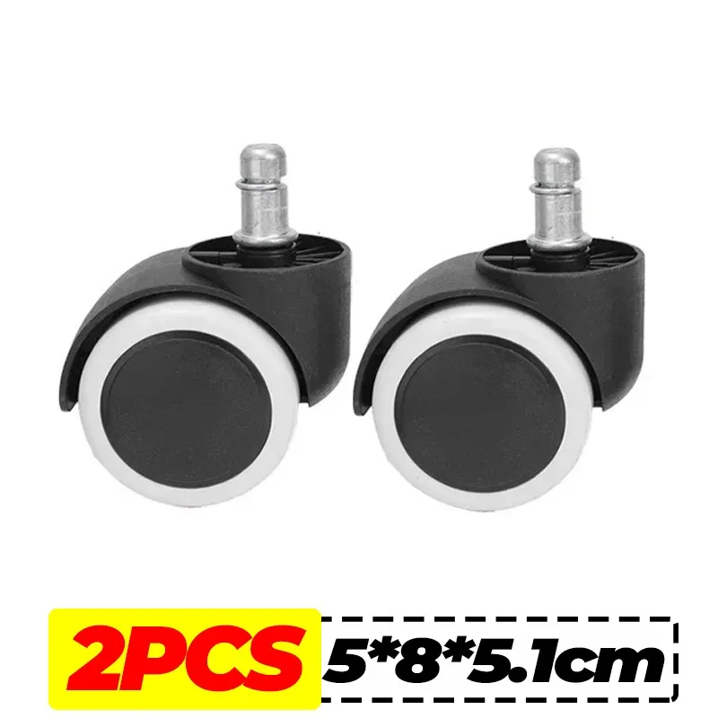 Ruedas giratorias de escritorio de repuesto, ruedas suaves y silenciosas para silla, ruedas para silla de oficina y juegos, ruedas de goma giratorias de alta resistencia: Blanco