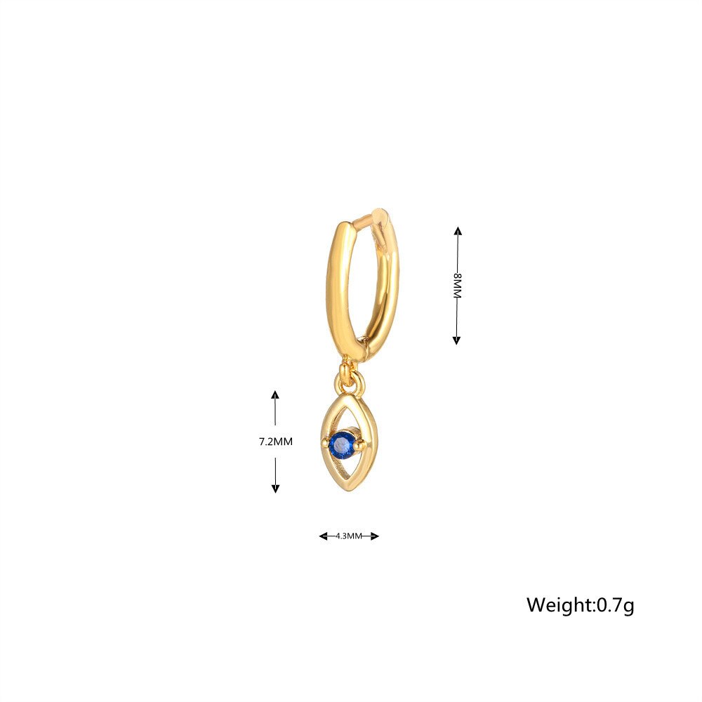 Pendientes de aro para Piercing de cartílago de oreja de acero inoxidable para mujer, aretes pequeños Huggie de mal de ojo, accesorio de joyería Punk para , 1 ud.: PLATEADO