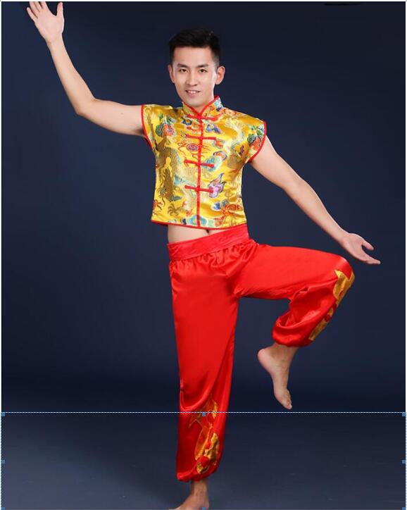 Chinese Lion dance Man dance costume Acrobatic dance costumes Folk