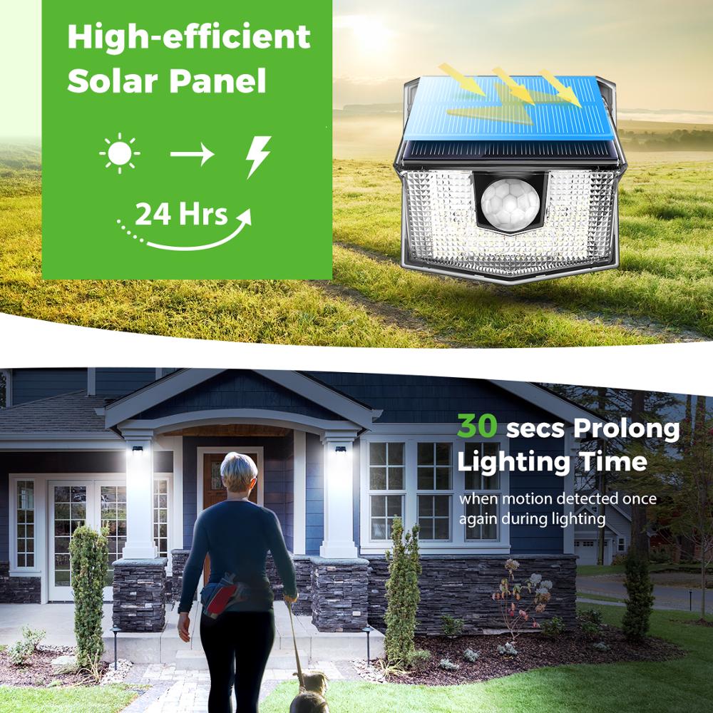 4 kpl litom 140 led aurinkolamppua ipx 7 vedenpitävää aurinkovaloa ulkona 3 valaistustilalla laajakulmaiset superkirkkaat puutarhavalaisimet