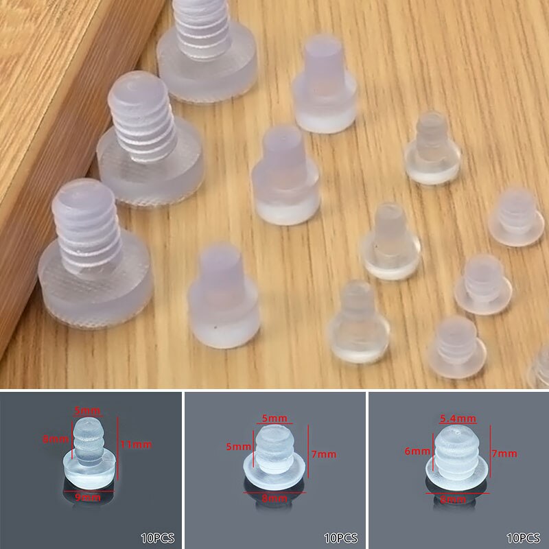 10Pcs Kabinet Meubilair Antibotsing Deeltje Ingebed Dikke Mute Noise Pad Transparante Rubber Pvc Clear Home Decor