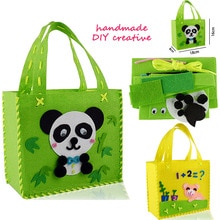 DIY Non-woven Fabric Cloth Sewing Kit for Kids Beginners Girls Sewing Project Pattern Bag Handbag panda,dog Crafts Kits for Kids