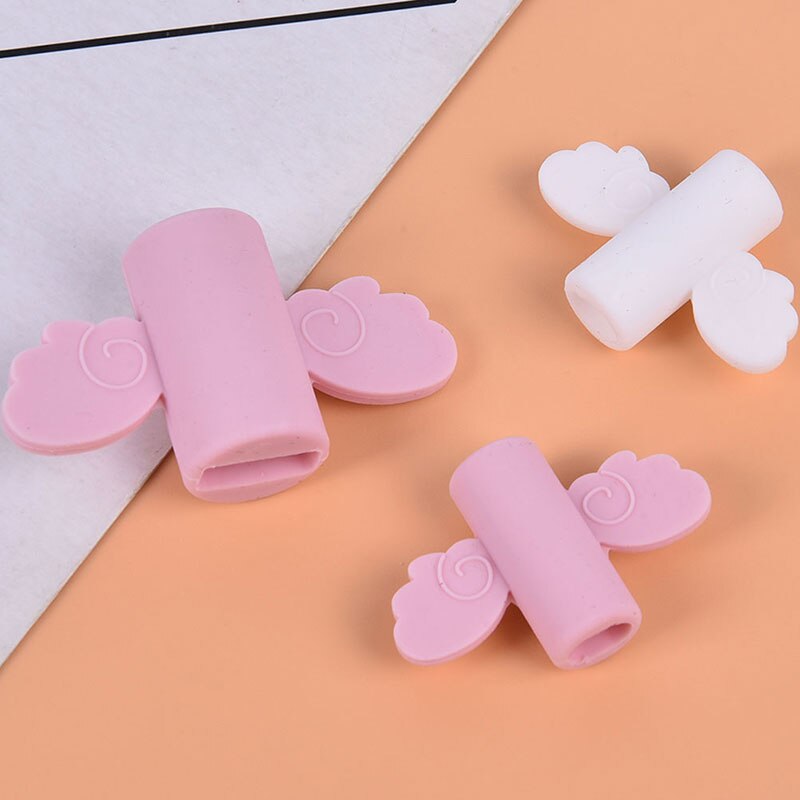 2Pcs Cute Angel Wing Cable Protector Earphone USB Cable Winder Wire Organizer Holder Clip Wrap Desk Set Stationary For Phone