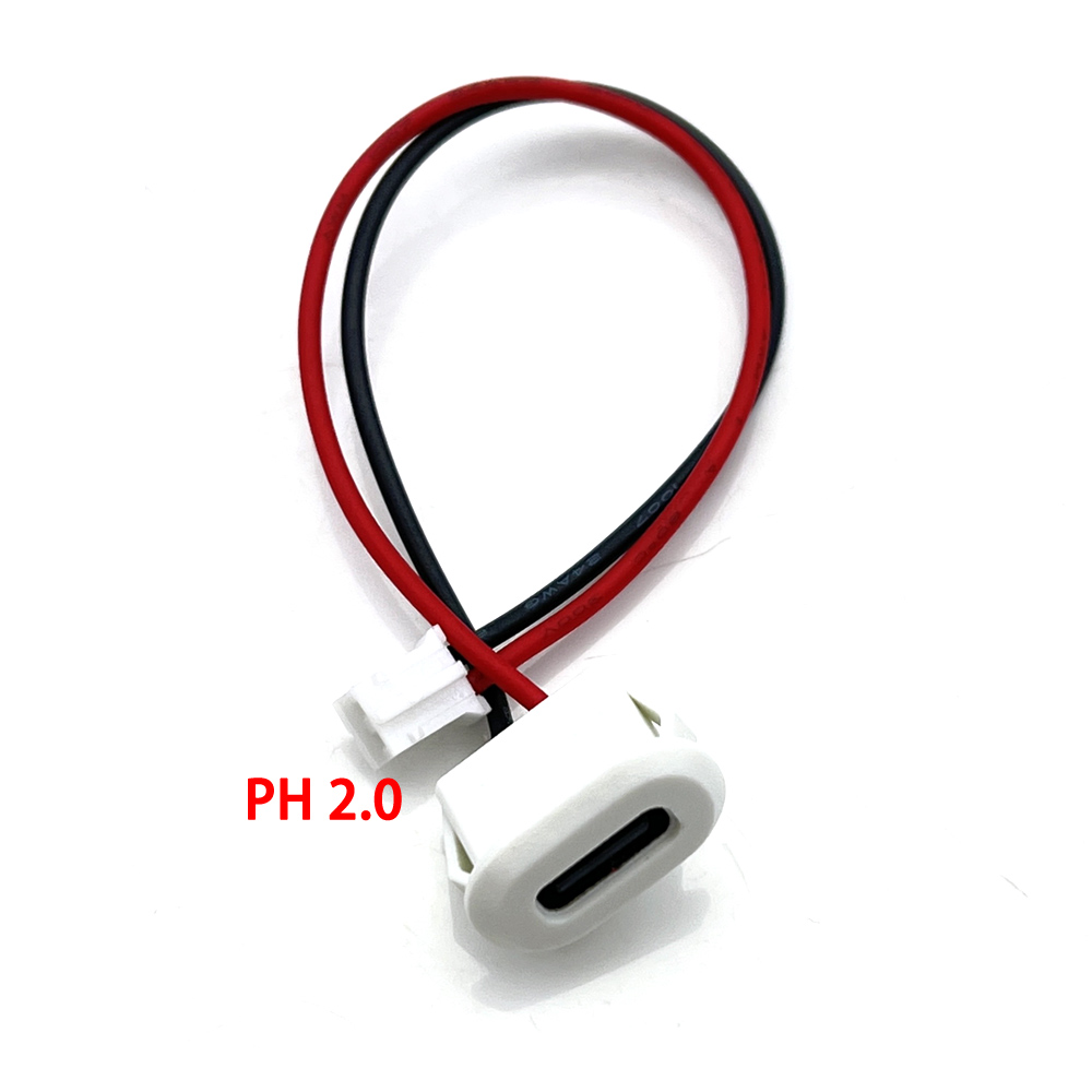 USB-Anschluss Typ C wasserdicht mit PH2.0 2-polig 4-polig 6-polig Verriegelung platte Buchse wasserdicht Hochstrom-Schnell ladebuchse: Lavendel