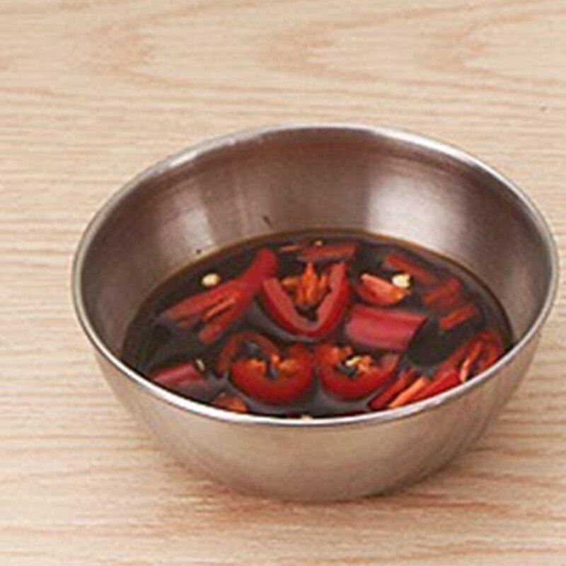 4Pcs Rvs Saus Gerechten Ronde Kruiden Gerechten Sushi Dompelen Kom Schotels Kom Mini Voorgerecht Platen