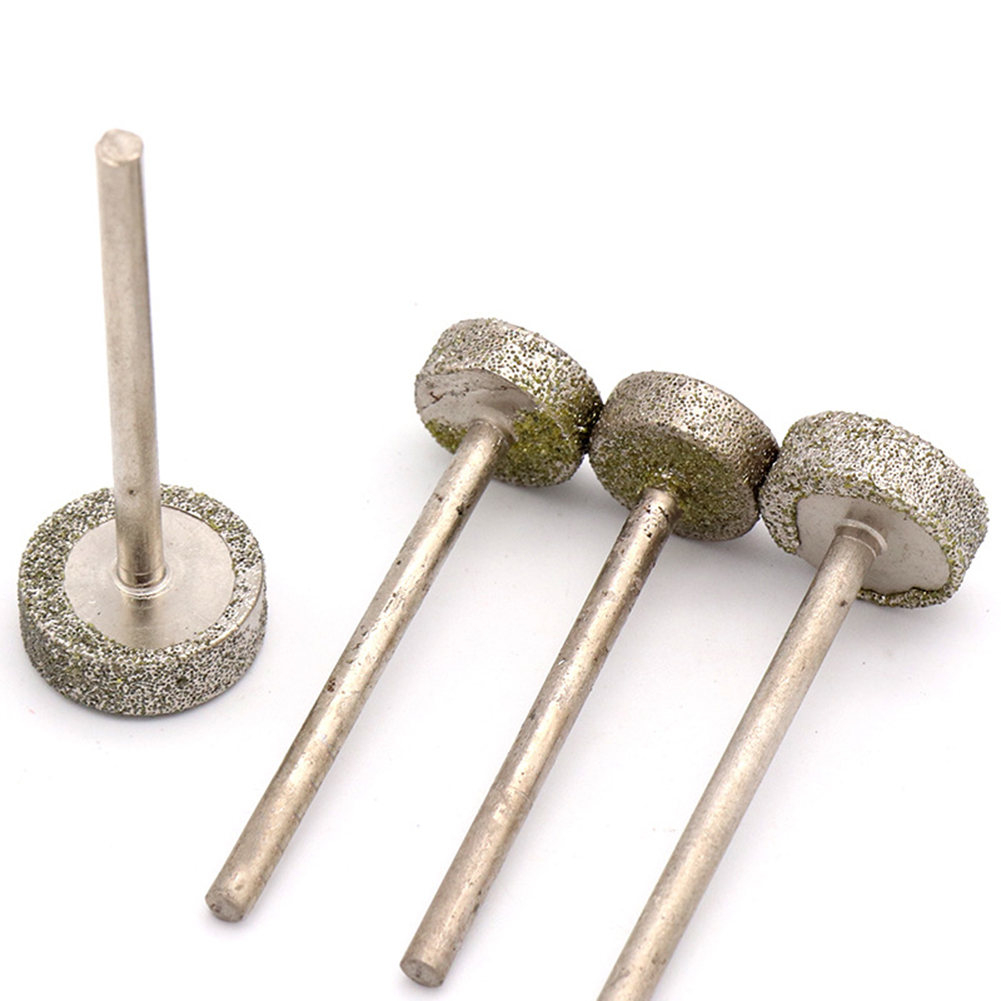 Cylinder roterende diamantkværnbor 8/10/12/14mm slibehoveder 3mm skaft til jadeglasudskæring gravering slibeværktøj
