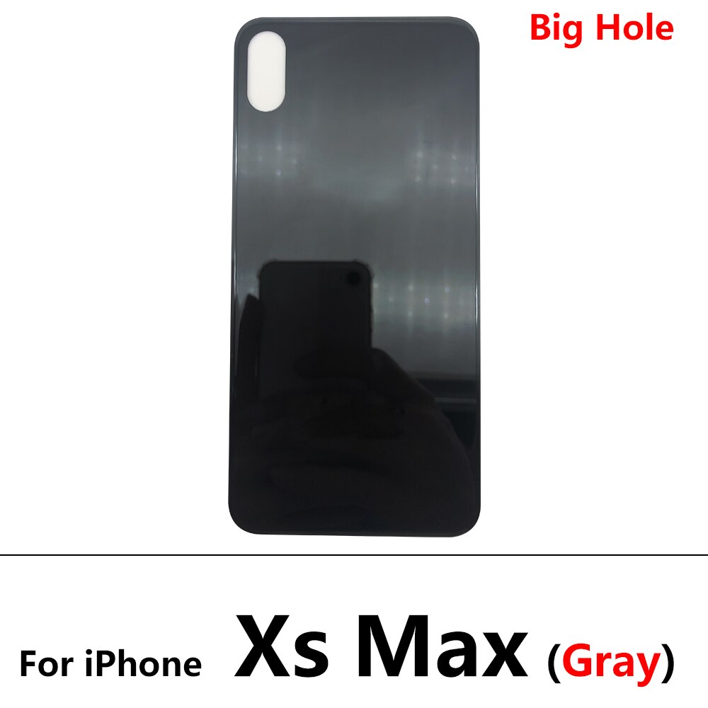 Custodia per Cover posteriore in vetro di ricambio per foro grande per Iphone X XS Max: For XS Max Gray