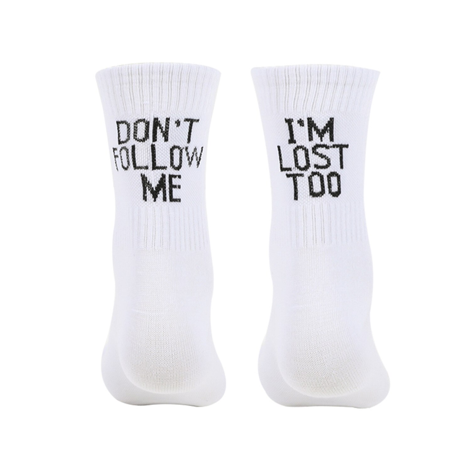 Chaussettes de Style coréen pour femmes, mignonnes, blanches, Harajuku, pour hommes, nouveauté, chaussettes en coton, Hip Hop, lettres de rue