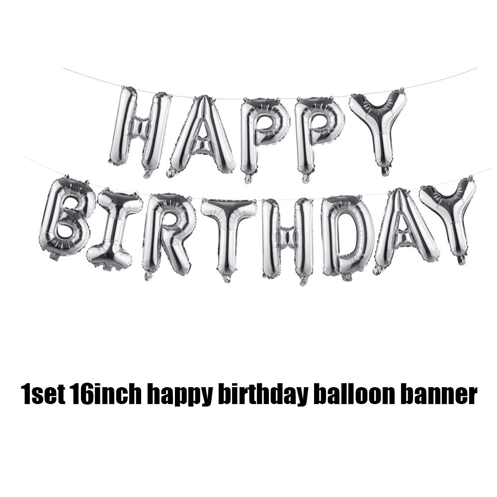 16 inch Letters Happy Birthday Foil Balloon Birthday Party Decorations Adult Kids Alphabet Air Balloons Baby Shower Supplies 63D: 5