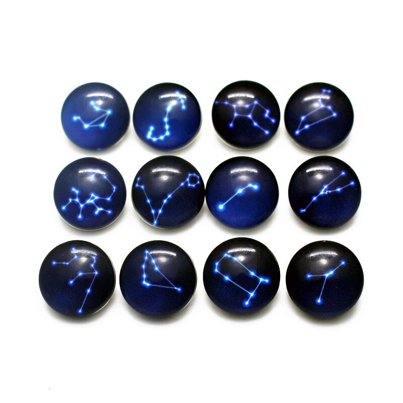 12 stuks/partij glas 12 sterrenbeeld drukknopen 18mm leren sluiting drukknopen armbanden drukknopen sieraden: 5