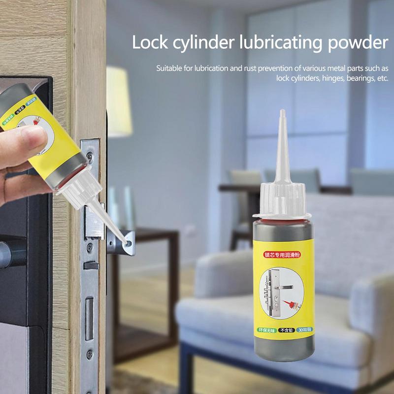Smøremiddel for 60ml låsesylindere, grafittpulver, spesielt mekanisk smøremiddel for låshull, nøkkelhull, dørvindu, nøkkelverktøytilbehør