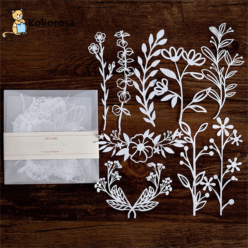 Kokorosa Lace Paper Hollow Tableware Decoration Packaging Pattern Round Windowed Square Door Scrapbook Paper Wrapping Paper