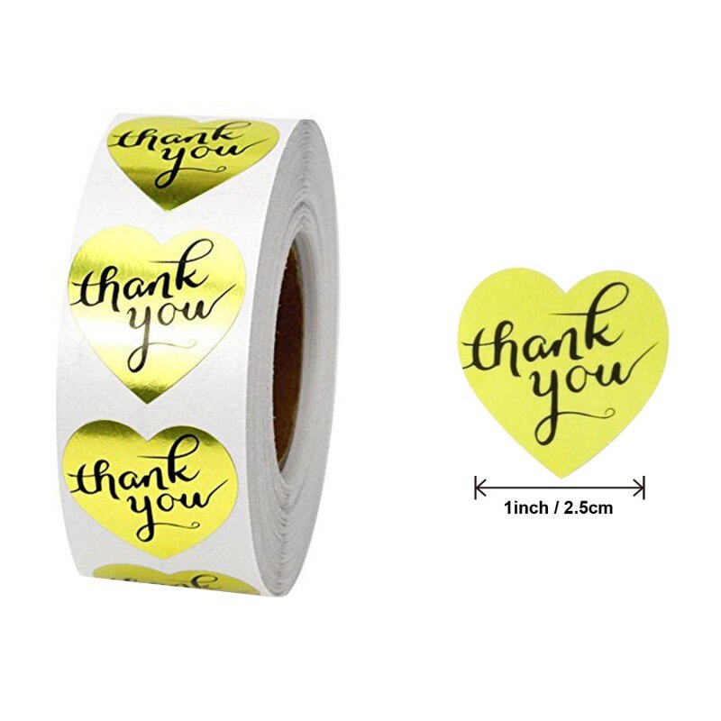 Golden Paper Label Stickers Gold Thank You Stickers Scrapbooking Handmade Business Packaging Seal Labels Stationery Sticker: D2.5CM