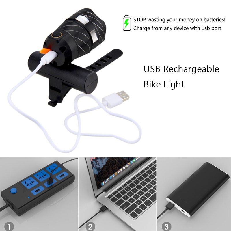 Wasserdichte USB Aufladbare Fahrrad Licht MTB Nacht Sicherheit Warnung Fahrrad Lampe mit Rücklicht Fahrrad Zubehör