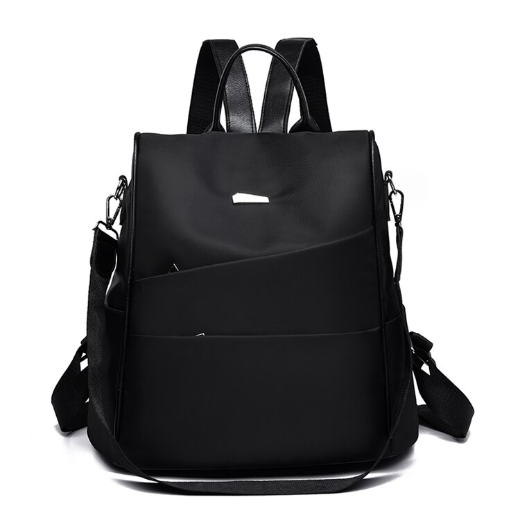 De Vrouwen Anti-Diefstal Rugzak Waterdichte Stof Grote Vrouwelijke Schoudertas Grote Capaciteit Eenvoudige Stijl Casual Mochila Reizen: Black