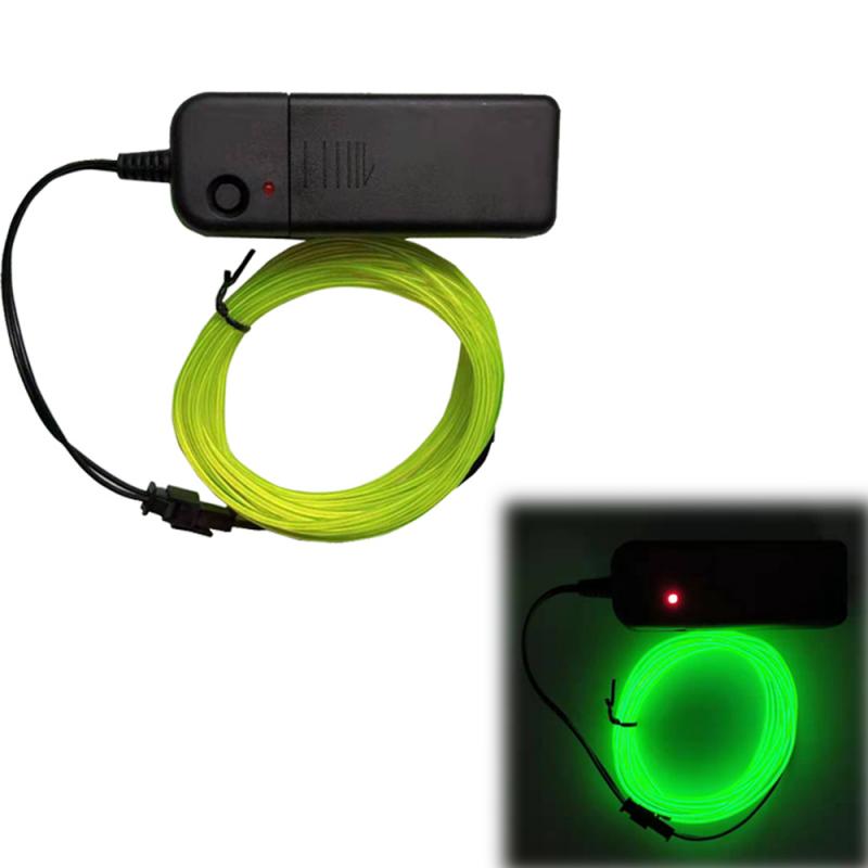 5/10m LED néon lumière Flexible lueur chaîne bande lumière EL fil câble Tube bande étanche néon lampe chambre maison fête mariage décor: 10m florescent green