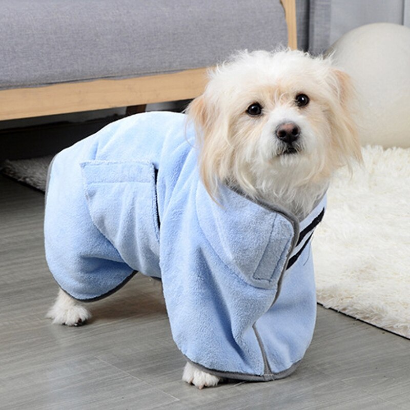 Soft Quick Drying Dog Bathrobes Pet Pajama with Hood Thickened Luxury Soft Cotton Hooded Bathrobe Super Absorbent Dog Bath Towel: Dog Bathrobes 1 / M