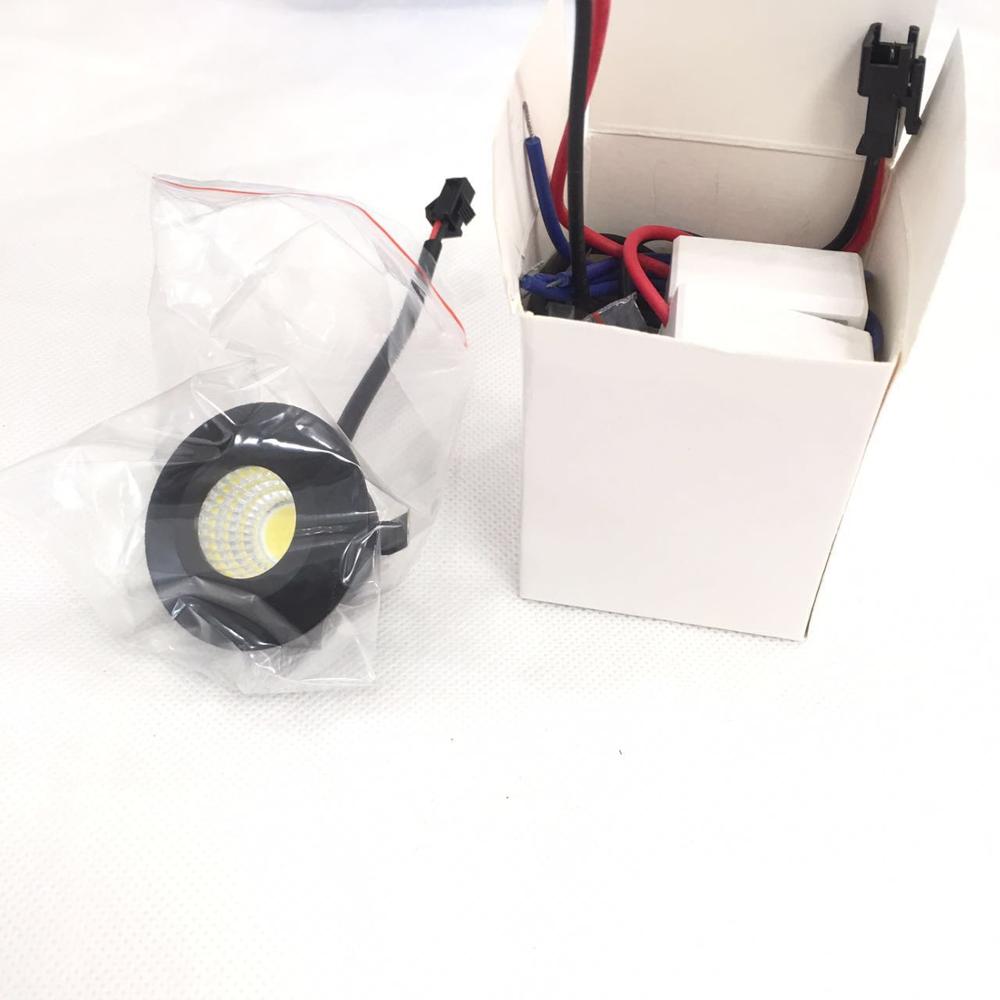 4 stks/partij DC12V Mini Led Spotlight 3w diameter 40mm Mini Led Spotlight voor Kast Showcase Trap Display Spot verlichting 3 Watt
