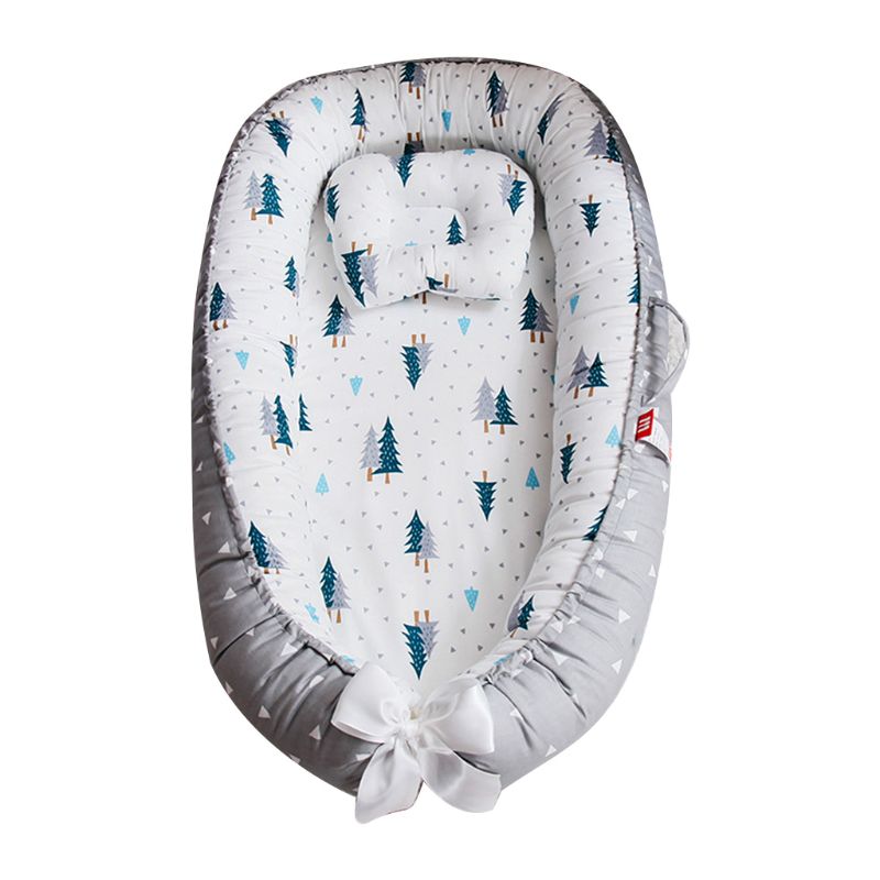 Baby Pod Nest Baby Omkeerbaar Reizen Bed Zachte Pasgeboren Slapen Kussen Wieg Babynest: Forest Grey