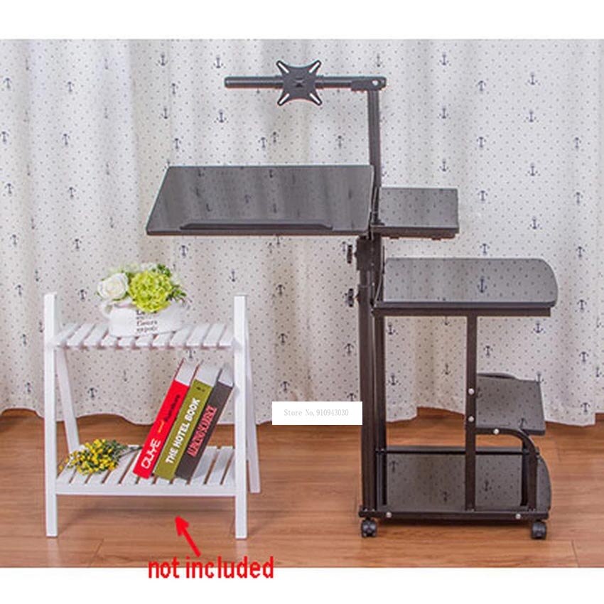 Portable Computer Table Adjustable Lifting Standing Laptop Desk Bedroom Removable Storage Small Side Table Mini Sofa Cabinet