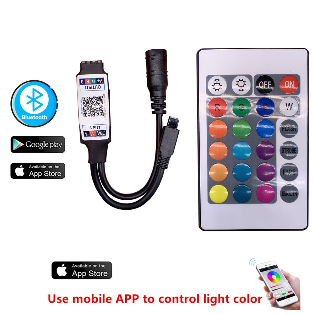 44 schlüssel 24 Tasten 17Schlüssel LED RGB Regler DC12V IR / RF Fernbedienung Regler für SMD 3528 5050 RGB LED Streifen Lichter: Schwarz Bluetooth 24k