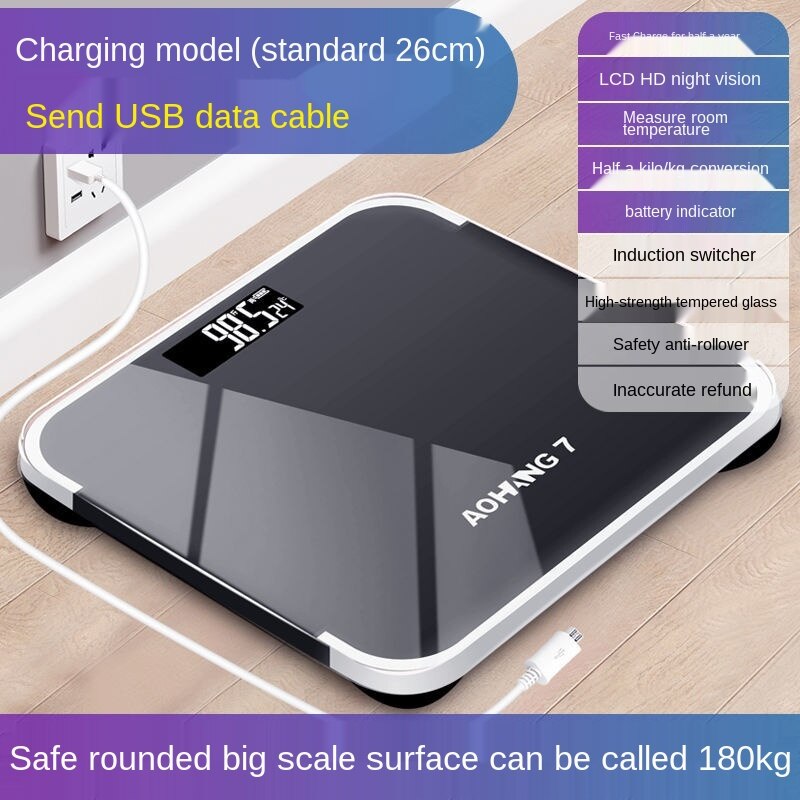 Balance électronique de luxe haut de gamme, Rechargeable, pour perte de poids, pour adulte: T