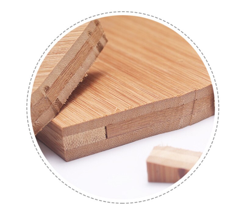 Tabla de cortar rectangular de bambú, herramienta de bloques de cortar de madera, antideslizante, duradera
