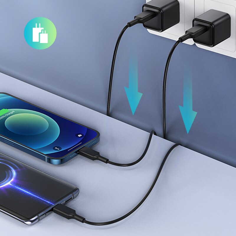 RAVPower – chargeur rapide 20W, adaptateur de charge mural Type C PD 3.0, chargeur de voyage Portable pour ordinateur Portable Huawei iPhone 12 13 Pro, 2 paquets