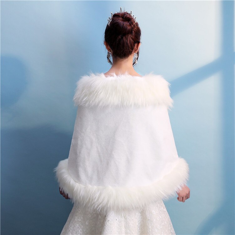 automne et hiver mariée mariage fourrure châle robe de mariée demoiselle d'honneur veste sortie d'usine