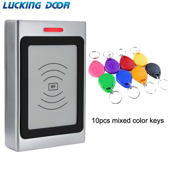RFID Reader Access Control Card Reader Machine 125Khz RFID Proximity Entry Door opener IP67 Waterproof 10000 user WG 26/34: AC 10 color key