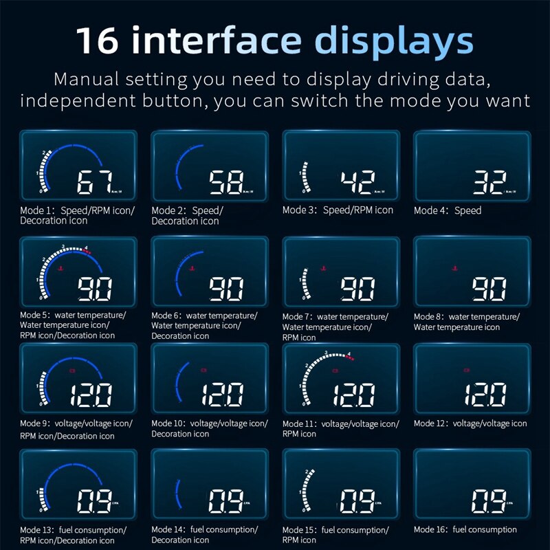 Hud M13 Head-Up Display Hud Display Car KM/H MPH Auto Electronics OBD2 Hud Windshield Projector Display