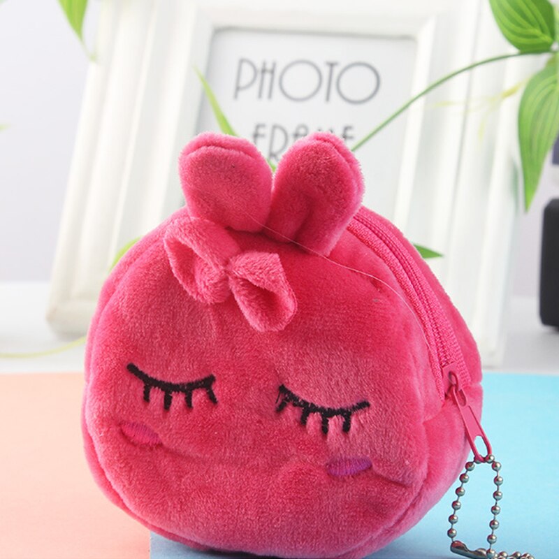 2021 cartone animato morbido peluche signore portamonete carino anime cerniera piccolo portafoglio cavo USB auricolare borsa portachiavi studente portamonete: 2