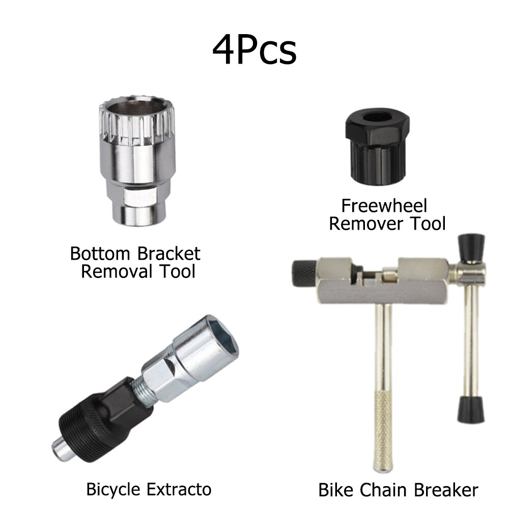 Conjuntos de ferramentas de reparo da bicicleta kits manivela roda extrator ao ar livre ciclismo pedal removedor extrator ferramenta mtb bicicleta eixo removedor: 4 Kinds Repair Tool