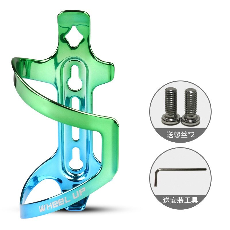 Bunte MTB Mountainbike Straße Fahrrad Wasser Flasche Käfig Aluminium Legierung Hohe Festigkeit Regenbogen Wasser Halter Radfahren Zubehör: Blue Green