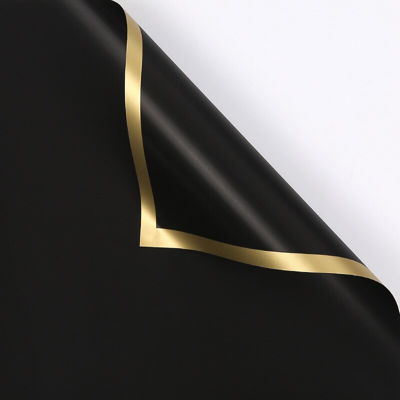 Wasserdichte Frische Blume Gold Rand Papier Rose Blume Verpackung Dekoration Papier Blumen- Strauß Verpackung Materialien: 11 Schwarz