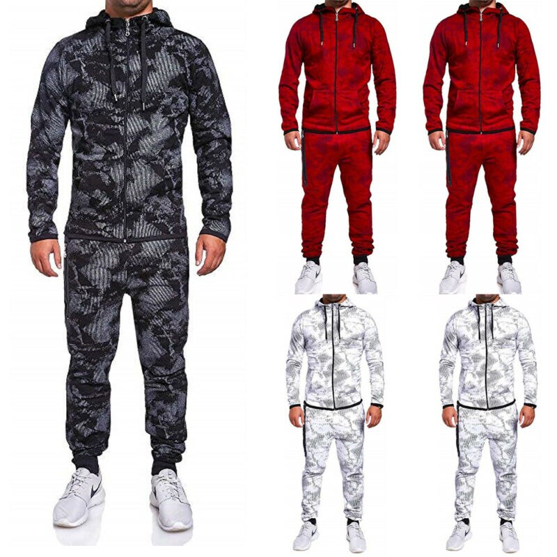 Herbst Winter Warme Mens Anzug-einstellen Hoodie Sweatsuit passen oben BöHöhle Jogger Laufen