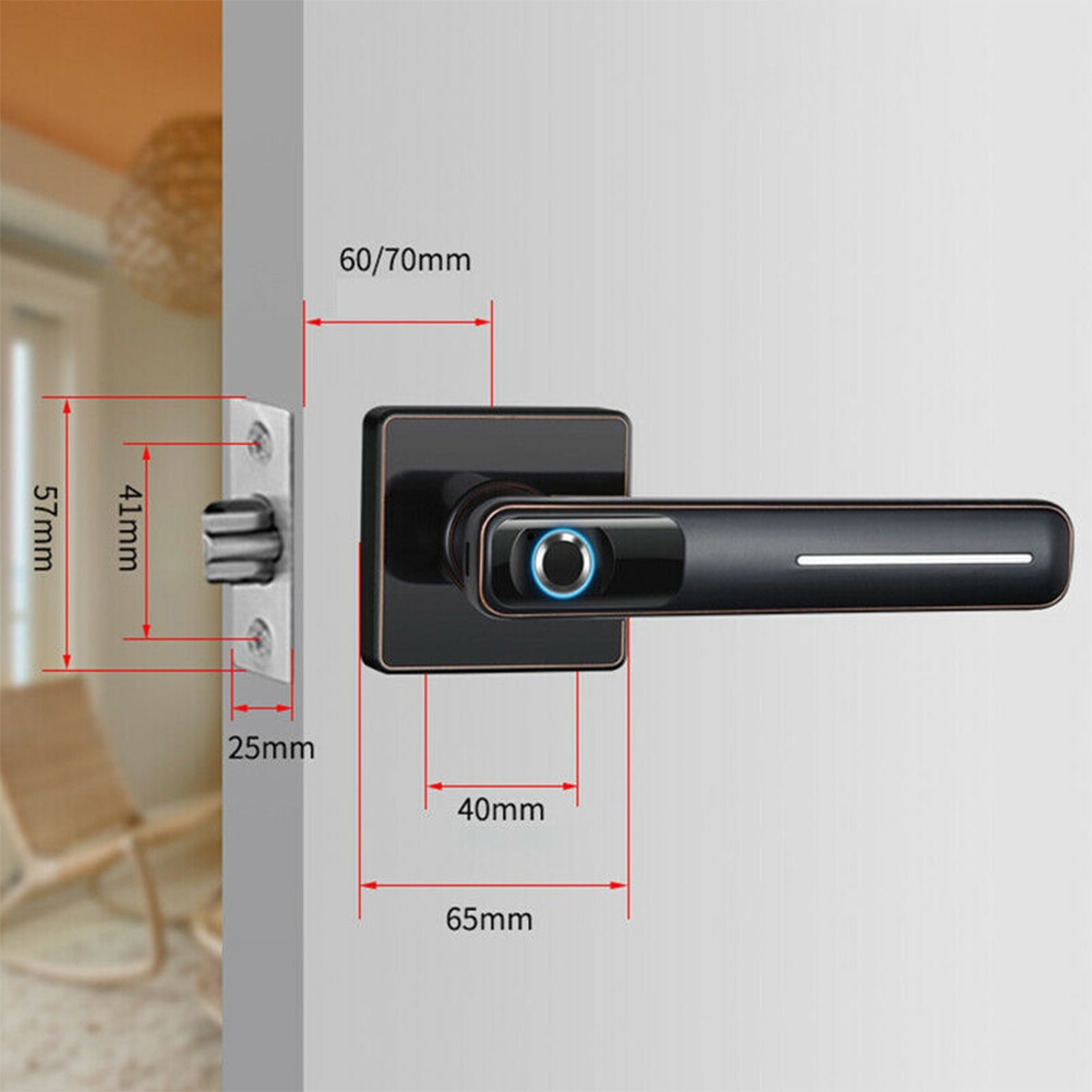 Door Security LED Indicator Sensitive Home Anti Theft Durable Smart Electronic Biometric Fingerprint Lock Office #734