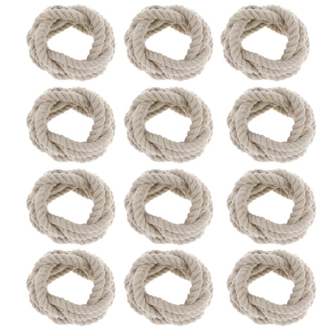 12Pc Valentijnsdag Natuurlijke Jute Servet Ring Touw Geweven Servet Gesp Linnen Houders Voor Thanksgiving Festival Partie Decoratie: 12pc