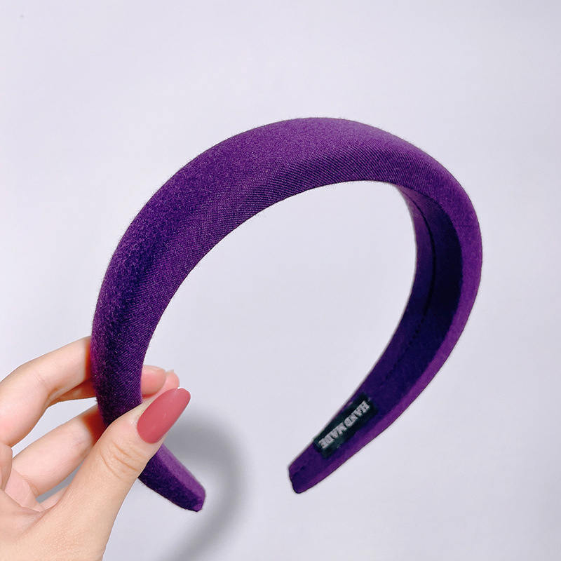 Serre-tête rembourré en velours épais pour femmes, accessoires de cheveux, à large lunette, antidérapant, en éponge, à la: 11