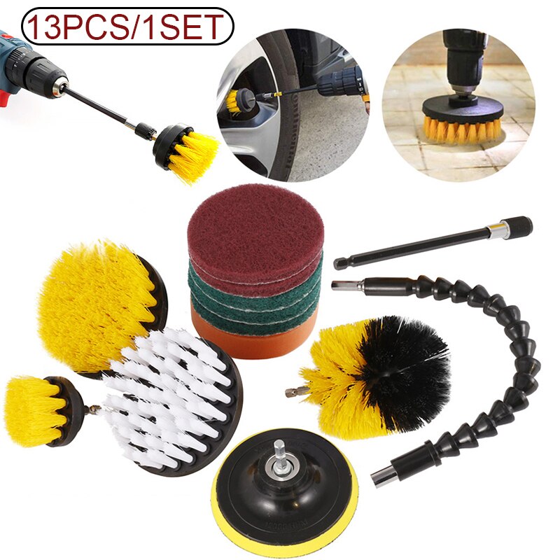 8 Pack Heavy Duty Green Scour Pads For Drill Brush – 4 Inch Round Cleaning Power Scrubber Attachments