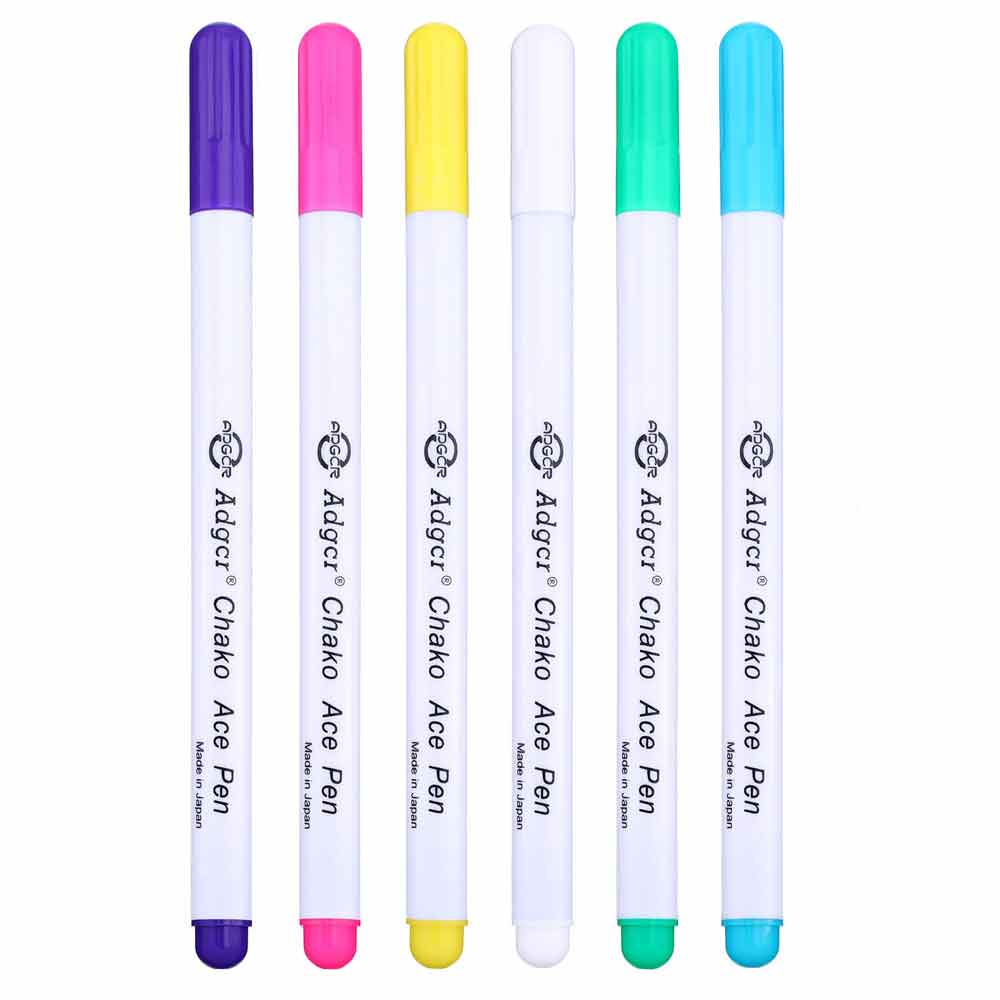 Disappearing Erasable Ink Fabric Marker Pen Water Erasable Pen&Sewing Measuring Gauge for Quilting Dressmaking Sewing Tool: 6 Color