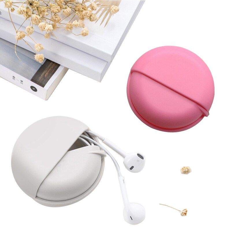 Multifunctionele ronde oordopjes opbergdoos, datakabel verpakking, koptelefoon opbergzak, abs bluetooth headset tas