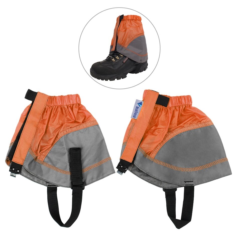 1 Paar Waterdichte Outdoor Wandelen Wandelen Klimmen Jagen Sneeuw Legging Slobkousen Korte Schoen Sneeuw Gaiter Mannen Vrouwen Korte Been Gaiter: Orange