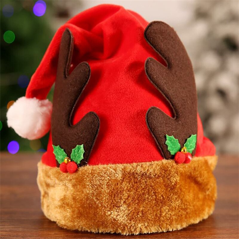 Merry Christmas Hat Elk Glasses Blink Santa Hats Christmas Cap Xmas Decorations for Home Modeling Party Dress Cap Children Adult
