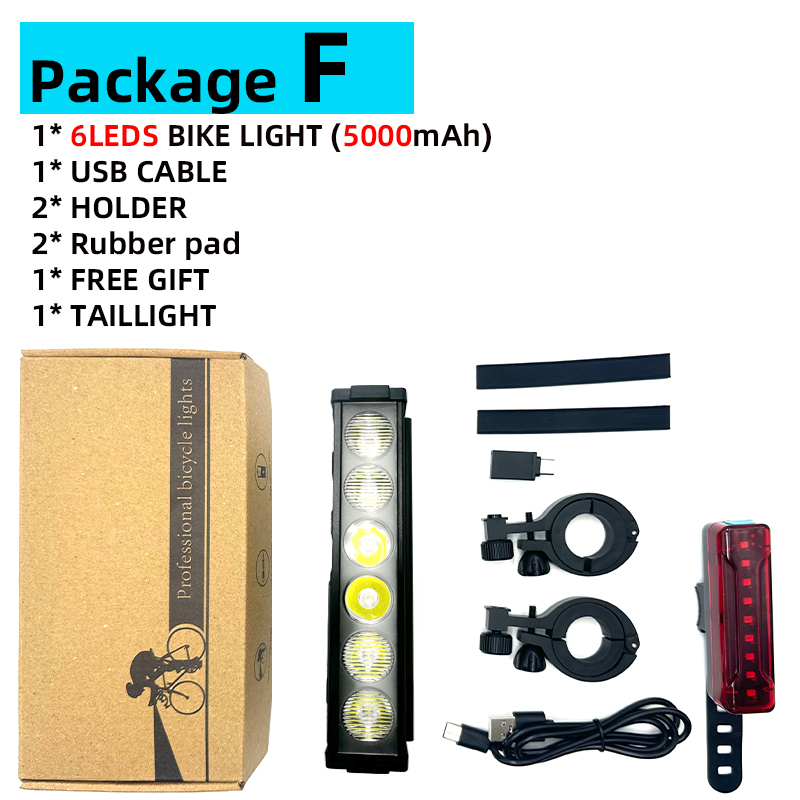 TouCloud Bicycle Light Front 8LEDs Bike Light 10000mAh Power Bank Flashlight USB Charging MTB Road Cycling Lamp Accessories Tail: light green