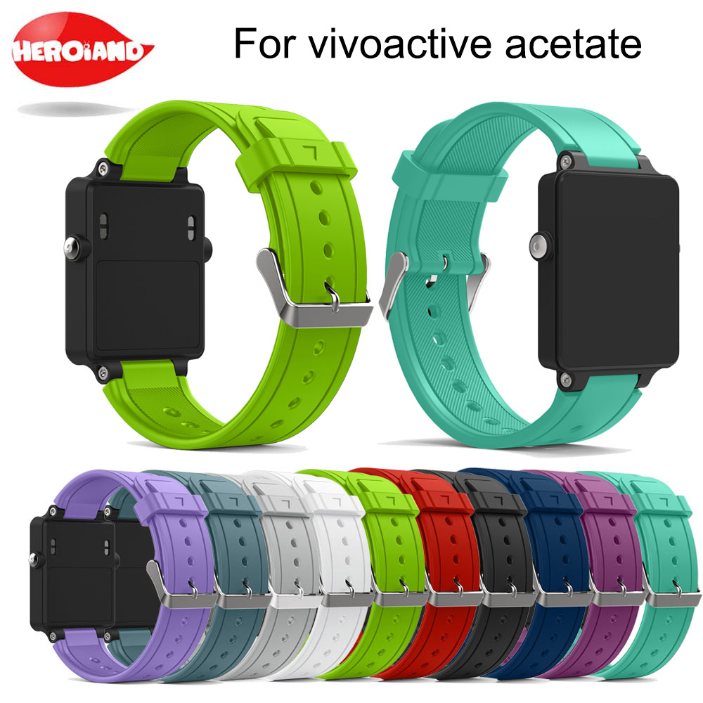 Nova substituição pulseira de silicone pulseira de relógio pulseira para garmin vivoactive acetato esportes pulseiras relógio correa reloj