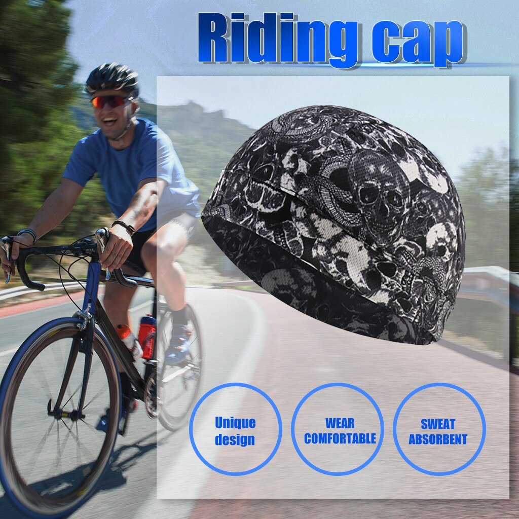 2121 Unisex Cycling Helmet Liner Skull Cap Spring Under Helmet Cap Men Women Running Beanie Hat Quick Dry Sport Caps#0814y30: H