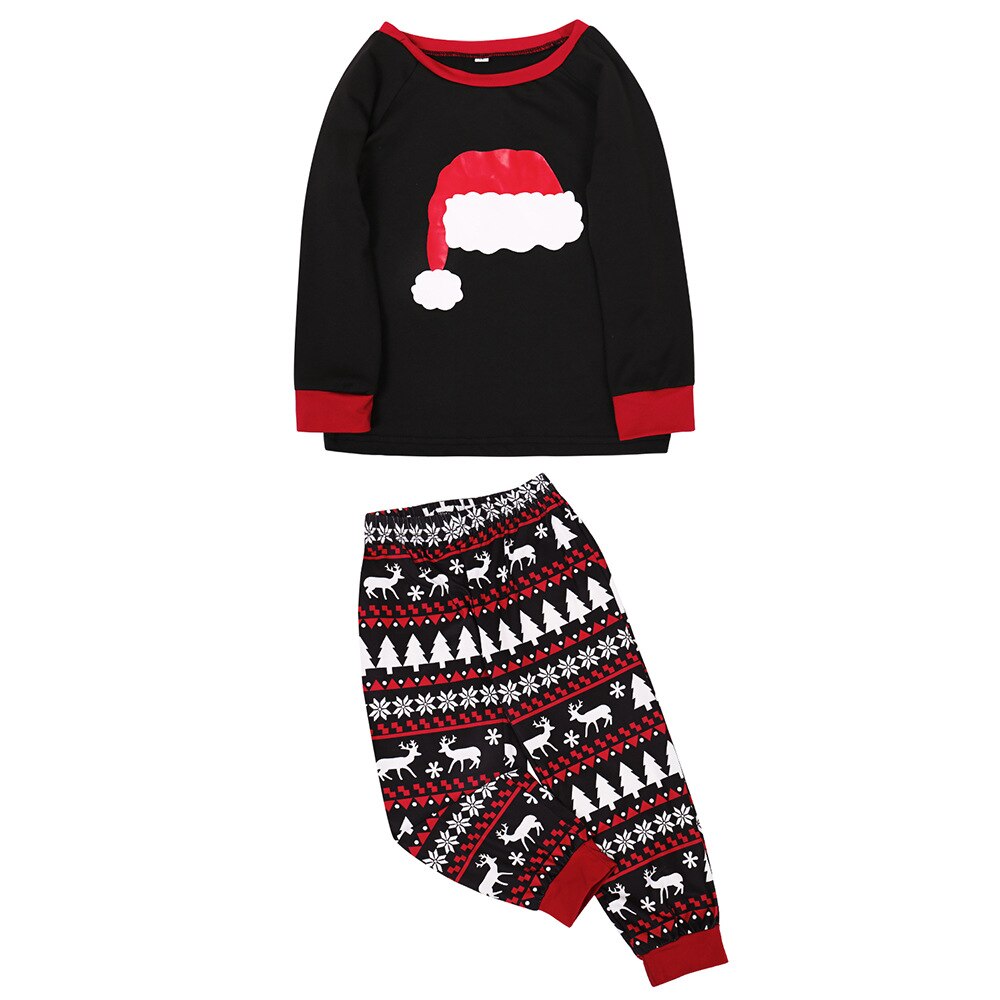 Family matching clothes Black mommy and me pyjamas sets Christmas kids outfit printed family look Chiristmas couple long johns