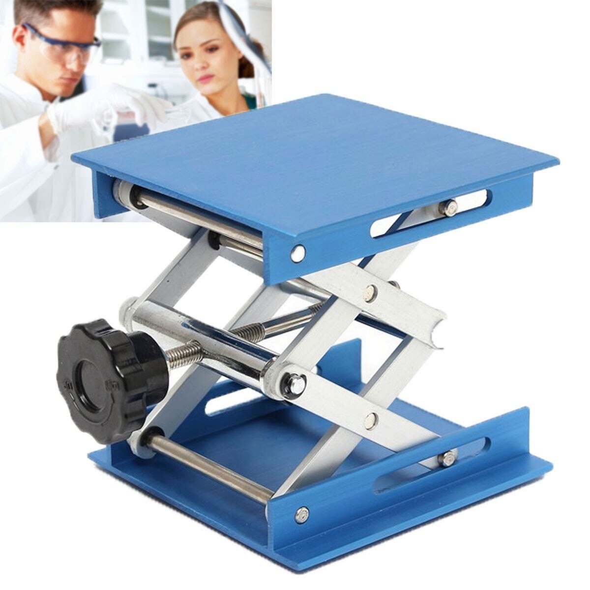 100X100mm Chemistry Laboratory Lifting Platform Adjustable Height University Lab Table Holder Lifter Aluminum Alloy Stand Rack