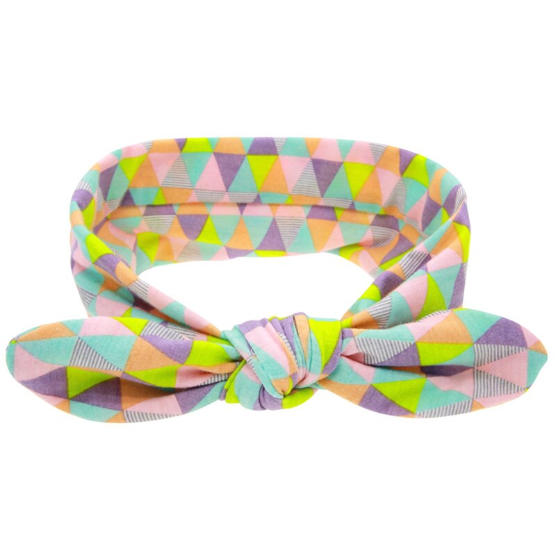 Kids Meisje Baby Baby Hoofdband Peuter Lace Bow Flower Print Haarband Hoofddeksels Leuke Mooie Kleurrijke: Colorful Triangle